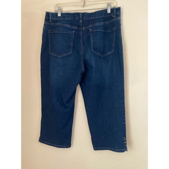 Gloria Vanderbilt Amanda Women's Cropped Dark Denim Jeans Size 14 - Picture 5 of 6